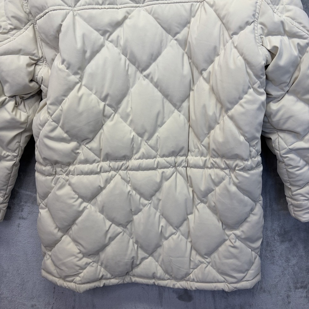 Lauren Ralph Lauren Size S Womens Down Puffer Coat Jacket White Fur Trim Hood - Picture 8 of 16